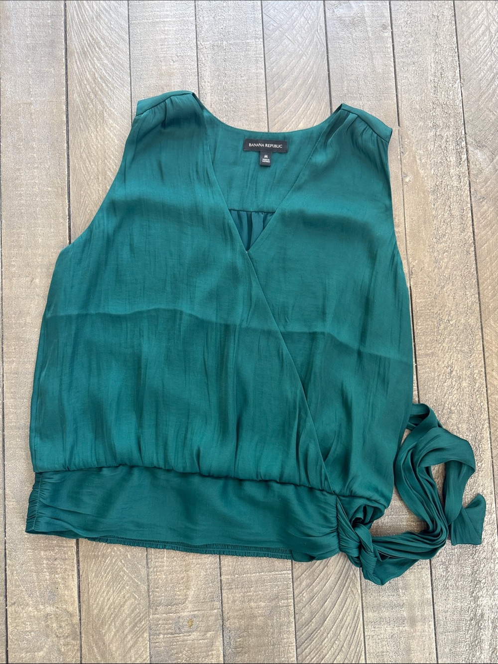 Banana Republic Teal Green Sleeveless Wrap Tie Camisole